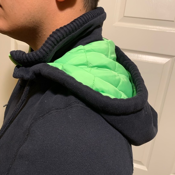 Hollister Navy Blue jacket with double neck zipper - Picture 8 of 8